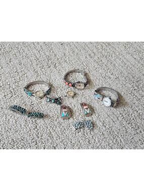 Vintage woman's watch cuff bracelets, entire lot